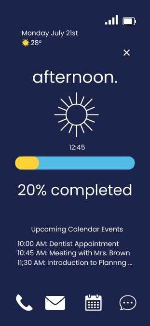 Linear Clock day theme with bright daylight gradient