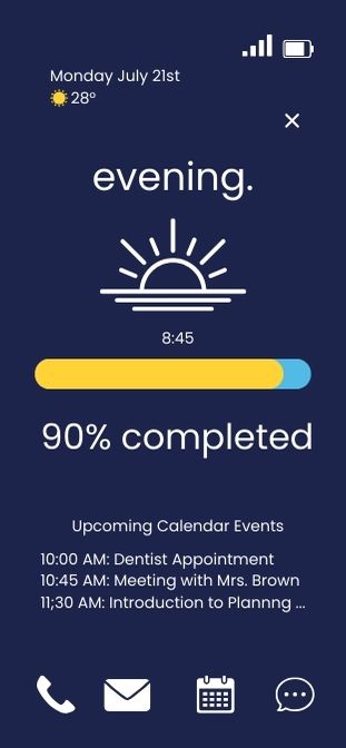 Linear Clock sunset theme with warm evening gradient